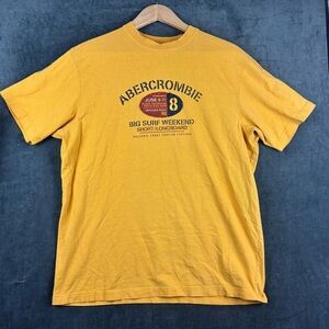 Abercrombie & Fitch VERY Y2K Yellow Surf Short Sleeve Tee Sz XL
